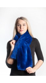 Blue rex fur scarf